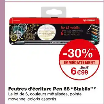 Monoprix Stabilo feutres d’écriture pen 68 offre