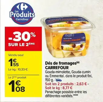 Carrefour Market Carrefour dés de fromages offre