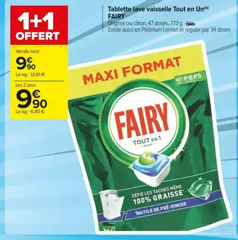 Carrefour Market Fairy tablette lave vaisselle tout en un offre