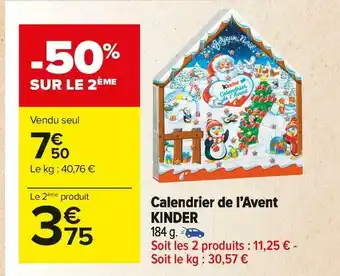 Carrefour Market Ferrero calendrier de l’avent offre