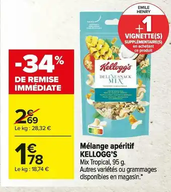 Carrefour Market Kellogg’s mélange apéritif offre