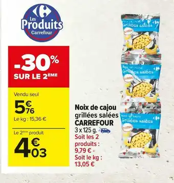 Carrefour Market Carrefour noix de cajou grillées salées offre
