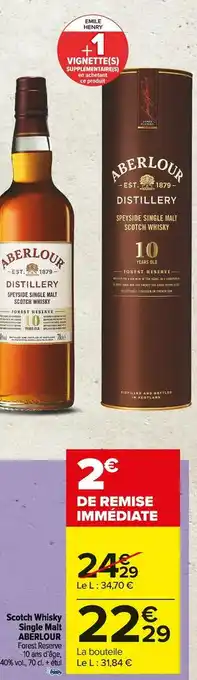 Carrefour Market Aberlour scotch whisky single malt offre