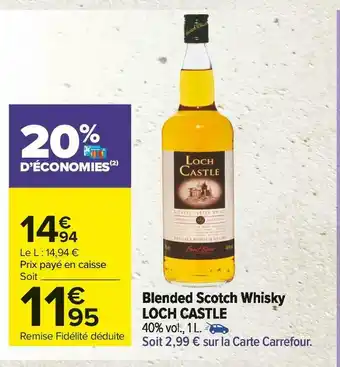 Carrefour Market Loch castle blended scotch whisky offre