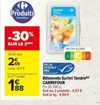Carrefour Market Carrefour bâtonnets surimi tendre offre