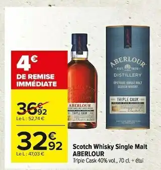 Carrefour Market Aberlour scotch whisky single malt offre