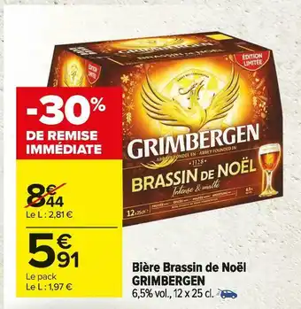 Carrefour Market Grimbergen bière brassin de noël offre