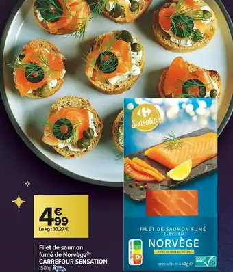 Carrefour Market Carrefour sensation filet de saumon fumé de norvège offre