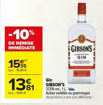 Carrefour Market Gibson’s gin offre