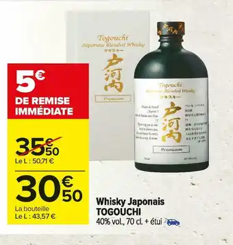 Carrefour Market Togouchi whisky japonais offre