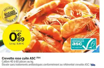Carrefour Market Crevette rose cuite asc offre
