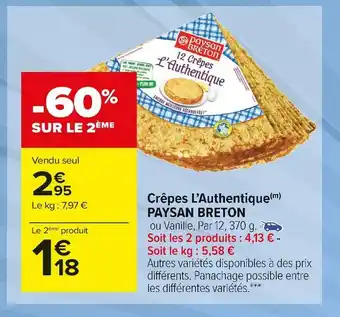 Carrefour Market Paysan breton crêpes l’authentique offre