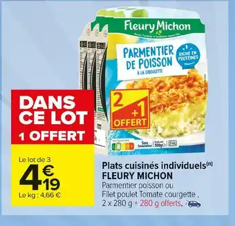 Carrefour Market Fleury michon plats cuisinés individuels offre