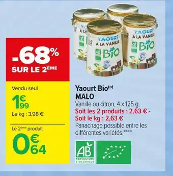 Carrefour Market Malo yaourt bio offre