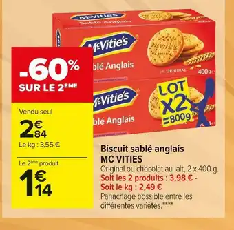 Carrefour Market Mc vities biscuit sablé anglais offre
