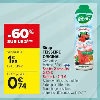 Carrefour Market Teisseire sirop original offre