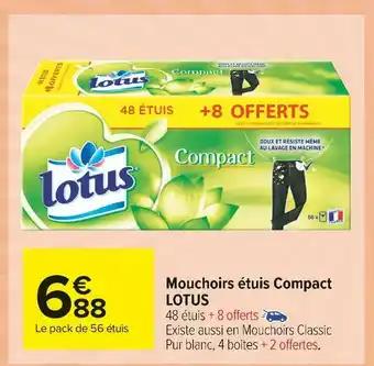 Carrefour Market Lotuslotus mouchoirs étuis compact offre