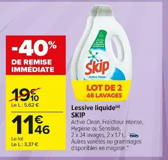 Carrefour Market Skip lessive liquide offre
