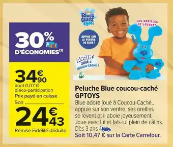Carrefour Market Gptoys peluche blue coucou-caché offre