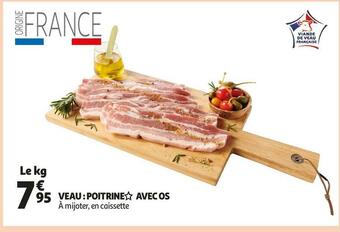 Auchan Veau : poitrine avec os offre