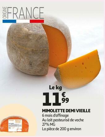 Auchan Mimolette demi vieille offre