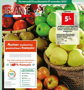 Offre valable sur les pommes golden et gala, canada grise, granny et rouges
