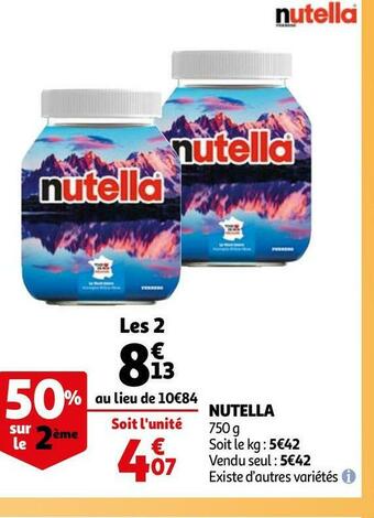 Auchan Nutella nutella offre
