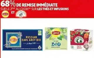 Auchan Lipton / elephant bon plan sur les thés et infusions lipton et elephant offre