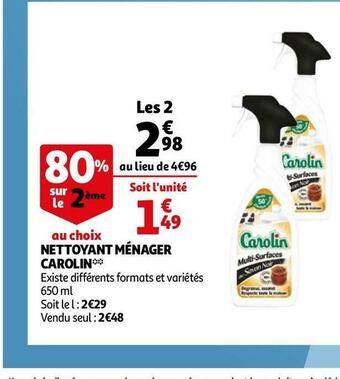 Auchan Carolin nettoyant ménager offre
