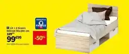 Conforama Lit + 2 tiroirs détroit 90x190 cm offre