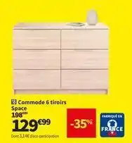 Conforama Commode 6 tiroirs space offre