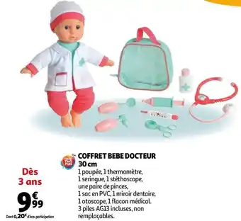 Auchan One two fun coffret bebe docteur 30 cm offre