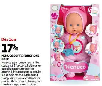 Auchan Nenuco nenuco soft 5 fonctions rose offre