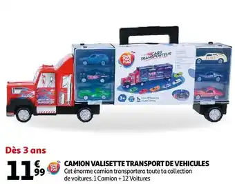 Auchan One two fun camion valisette transport de vehicules offre