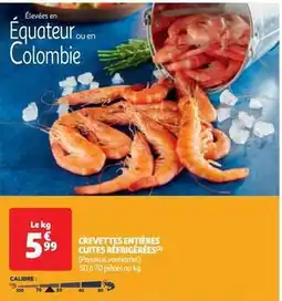 Auchan Supermarché Crevettes entières cuites réfrigérées offre