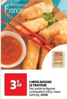 Auchan Supermarché Auchan - 4 nems le traiteur offre