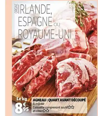 Auchan Agneau : quart avant découpé offre