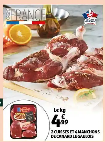 Auchan Le gaulois 2 cuisses et 4 manchons de canard offre