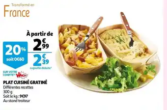 Auchan Plat cuisiné gratiné offre