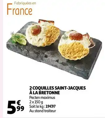 Auchan 2 coquilles saint-jacques à la bretonne offre