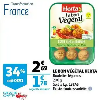 Auchan Herta le bon végétal offre