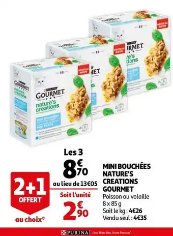 Auchan Gourmet mini bouchées nature's creations offre