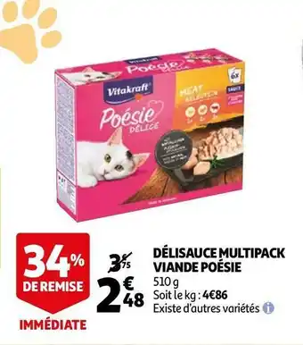 Auchan Vitakraft délisauce multipack viande poésie offre