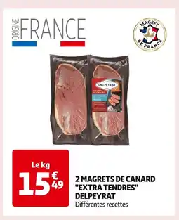 Auchan Supermarché DELPEYRAT 2 MAGRETS DE CANARD EXTRA TENDRES offre