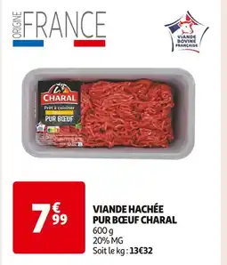 Auchan Supermarché CHARAL VIANDE HACHÉE PUR BŒUF offre