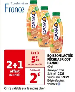 Auchan Supermarché DANAO Boisson lactée Pêche Abricot offre