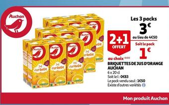 Auchan Auchan briquettes de jus d'orange offre