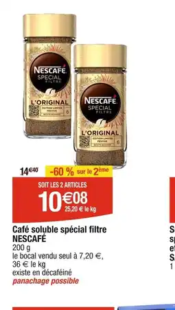 Cora x Carrefour Café soluble spécial filtre offre