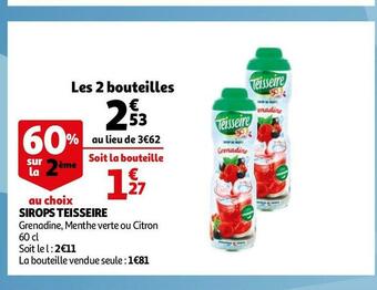 Auchan Teisseire sirops teisseire offre