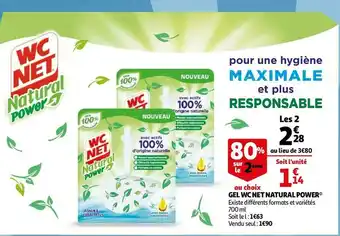 Auchan Wc net gel natural power* offre